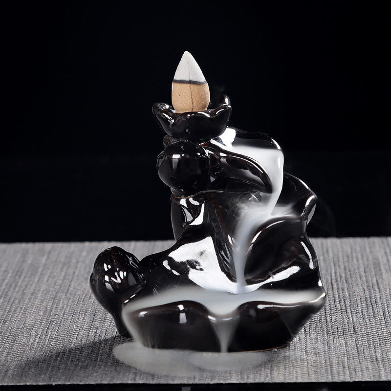 Bruciatore Incenso Riflusso Ceramica Fatto a Mano, Cascata Con 40 Coni e 30 Bastoncini - Diffusore Aromi, Decorazione Domestica e Ornamenti Ufficio Bruciatore Incenso Riflusso Ceramica Fatto a Mano, Cascata Con 40 Coni e 30 Bastoncini - Diffusore Aromi, Decorazione Domestica e Ornamenti Ufficio