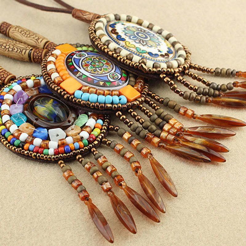 Buddha Stones Mandala Pattern Perline Collana Creatività Ciondolo