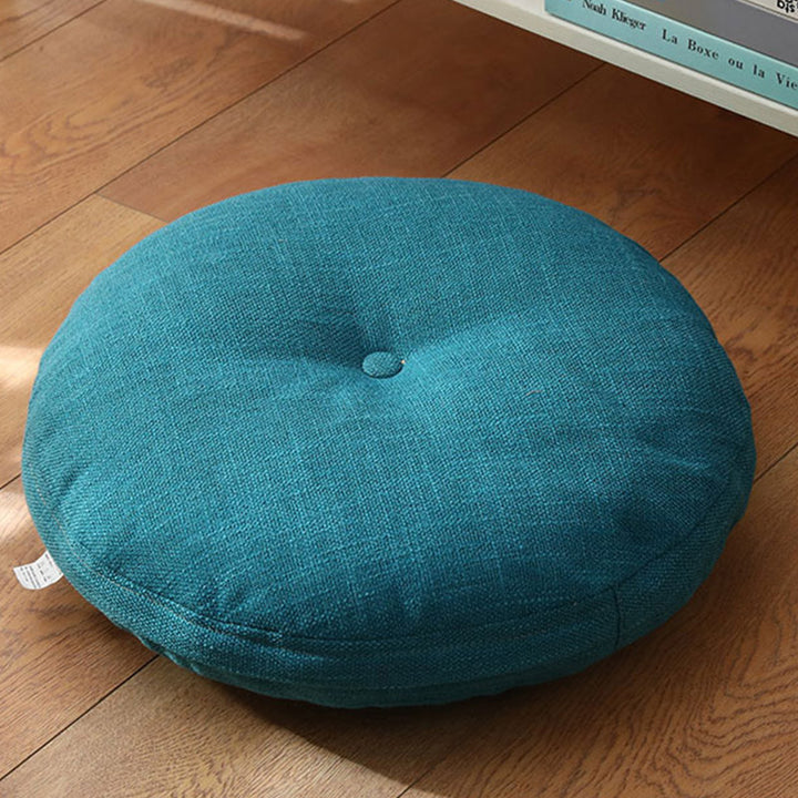 Cuscino per seduta da meditazione in lino con motivo semplice Buddha Stones e loto, decorazione per la casa e il soggiorno